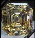 natural fancy yellow asscher cut diamond