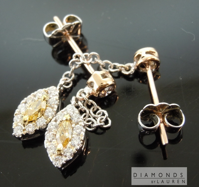 orange diamond earrings