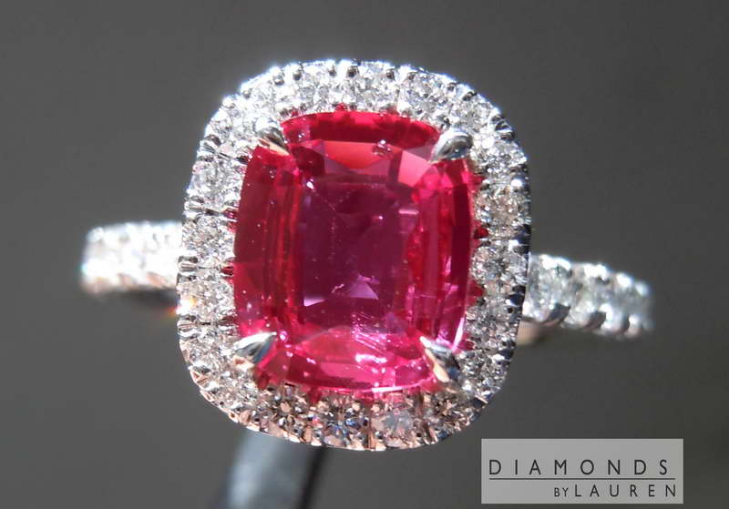 diamond and pink sapphire ring