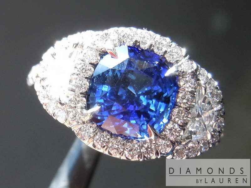 sapphire diamond halo ring