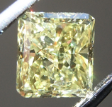 Three Stone Diamond and Sapphire ring: 1.02 Fancy Intense Yellow Radiant Diamond GIA Report R2151