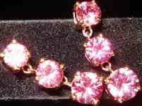 SOLD.....Sapphire Dangle Earrings: HOT Pink Sapphire, Pink Gold R2227