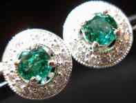SOLD.....Stud earring and jacket combo: bright green natural emerald R2336/2321