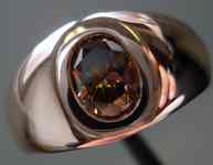 SOLD...Gent's Diamond Ring: 1.18 Carat Cognac Oval- Gorgeous Brown Diamond R2374