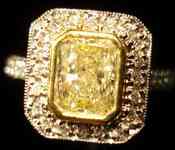 SOLD...Halo Diamond Ring: 1.01 Light Yellow Diamond Great Value Micro Set R1846