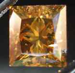 SOLD...Loose Diamond: Dramatic Brown Princess Cut Diamond and Fiery-GIA report R2395