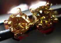 SOLD....Diamond Earrings: Quarter Carat Brown Babies ROSE  GOLD R2380