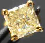 Diamond Stud Earring: SINGLE Stud for a Man or Woman- Natural Light Yellow Princess R1365
