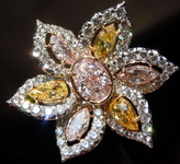 Halo Pink and Yellow Diamond Ring: 1.14 VVS PINK Oval Diamond in UBER Pink Yellow Flower GIA R1340