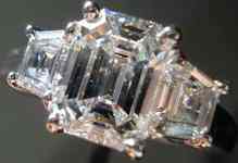 SOLD.....Three Stone Diamond Ring 1.36ct D color Awesome Emerald Cut Diamond GIA Dramatic Trapezoid Ring R2574
