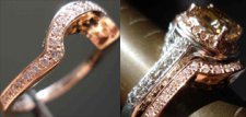 Diamond Wedding Band: Custom Fitted Pink Gold/Pink Diamond
