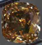 SOLD....Loose Diamond: 1.26 Fancy Orange Brown Cushion VVS2 Coool color R2649