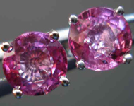 SOLD....Pink Sapphire Earrings:  1.54 TCW Natural Pink Sapphires Martini Set Bubblegum Color R2686