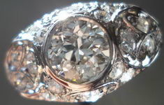 SOLD....Vintage Jewelry: .87ct OEC Diamond Platinum Setting Art Deco Era R2875