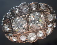 SOLD...Vintage Jewelry: Old European Cut Saddle Ring Platinum Charming R2880