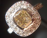 SOLD.....Halo Diamond Ring: 1.04 Brownish Yellow Cushion Trade up special Dexter R1836