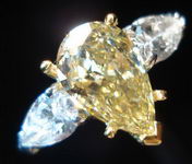SOLD.....Three Stone Diamond Ring: Lemoney Chocolate Pear Shape Diamond Ring R470