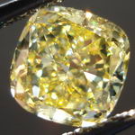 SOLD......1.32ct Internally Flawless Fancy Intense Yellow Cushion Diamond R3077