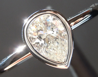 SOLD...Colorless Diamond Ring: .54ct G SI2 Pear Shape Platinum Bezel Set Ring GIA R3103