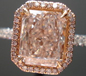 SOLD....Pink Halo Diamond Ring: 2.03ct Brown-Pink Radiant exquisite Color GIA Pink Diamond Halo R3262