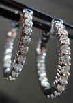 Diamond Hoop Earrings: .84ct Common Prong safety clasp 14kt white gold R3291