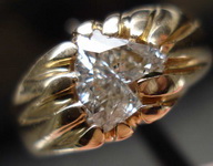 SOLD....Diamond Ring: Horse-head 14kt gold solitaire  Pawnshop Special R3322