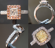 Semi Mount Ring: Floating single shank Halo - Pink Lemonade Version 3 SO3375