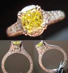 Semi Mount Ring: Custom Made Masterpiece Three Sided Diamond Studded SO3467