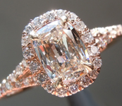 SOLD....Diamond Halo Ring: .65 L - Light Brown SI2 Daussi Cushion Diamond Lovely Color R3623