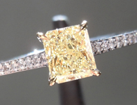Yellow Diamond Ring: .52ct Radiant Cut Fancy Yellow VS1 GIA R3804
