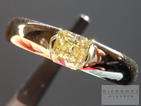 SOLD...Yellow Diamond Ring: .54ct Radiant Cut Fancy Yellow VS2 GIA Beautiful Finish R3809