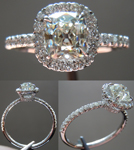 Semi Mount Ring: Beautiful Custom Delicate Halo Ring with Shaped Prongs SO3826