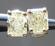 SOLD....Diamond Earrings: .71ct tw Y-Z, Natural Light Yellow Radiant Cut Diamond Studs 18kt R3993