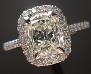 SOLD....Halo Diamond Ring: .71ct Daussi Cushion Cut M/SI2 18K White Gold Trade Up Special R3056