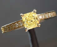 SOLD.....  Diamond Ring: .53ct Fancy Yellow VS2 Radiant Cut Diamond Ring GIA R4136