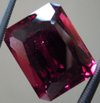 SOLD....Loose Rhodolite Garnet: Precision Cut 11.82ct Rhodolite Garnet Emerald Cut Massive Beauty R4199