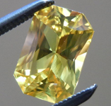 SOLD...Loose Sapphire: Precision Cut 1.29ct Yellow Sapphire Emerald Cut Beautiful Color R4181