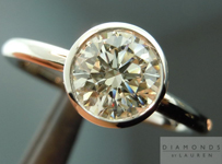 Diamond Ring: .90ct Round Brilliant K/VS2 GIA Triple EX Bezel Set Ring R4308