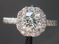 SOLD....Octagon Brilliant Diamond Halo Ring: .74ct Halo Ring R4371