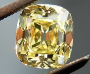 SOLD.....Yellow Old Mine Diamond: 1.31 Branded Dbl Cut for Color Modern antique Diamond GIA R4445