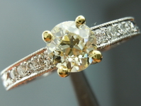 Vintage Style Diamond Ring: .77ct M/VS1 Old European Cut GIA Platinum Engraved Ring R4480