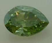 Vivid Yellowish Green Diamond: .63ct Incredibly Rare Pear R4547