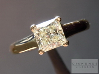 SOLD....Princess Cut Diamond Solitaire-.75ct M color diamond in Yellow Gold- Buttery! R1165