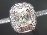 SOLD.....CLOSEOUT on DAUSSI Rings: .36ct. Cushion Diamond Ring R2913