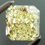 SOLD....Yellow Radiant Cut Diamond: 1.13ct Fancy Light Yellow VS2 Radiant Cut GIA Strong Color R4638