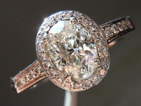 SOLD....Oval Diamond Ring:: 1.00ct Micro-halo ring bargain for size 7.75 finger R880
