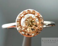 SOLD.... Brown Diamond Ring: .51ct Fancy Yellow Brown VS1 Round Brilliant Brown Diamond Halo Ring R4615