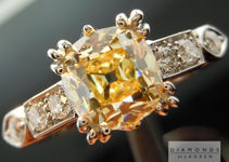 Yellow Diamond Ring: 1.50ct Fancy Yellow Branded DBL Modern Antique Diamond GIA R4771