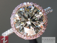 SOLD....Crafted by Infinity Round Brilliant Diamond 2.00ct M/VS2 AGSL Pink Diamond Halo Ring R4578