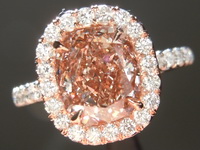 Pink Diamond Ring: 2.26ct Fancy Pink-Brown SI1 Cushion Cut GIA Massive Pink Beauty R4800